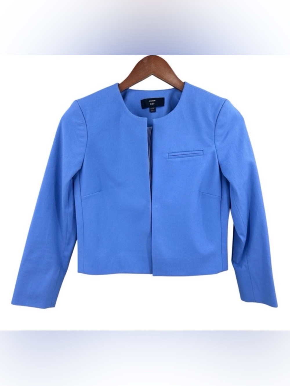 J.Crew 365 Blue Collarless Lined Blazer Women’s Size 2